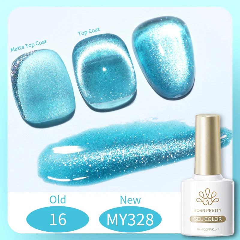 BORN PRETTY Cat Magnetic Gel Nail Polish 117 Colors 10ml Full Coverage Semi-Permanent Soak-Off Nail Varnish for Salon Manicure Glitter Cat Eye Nails