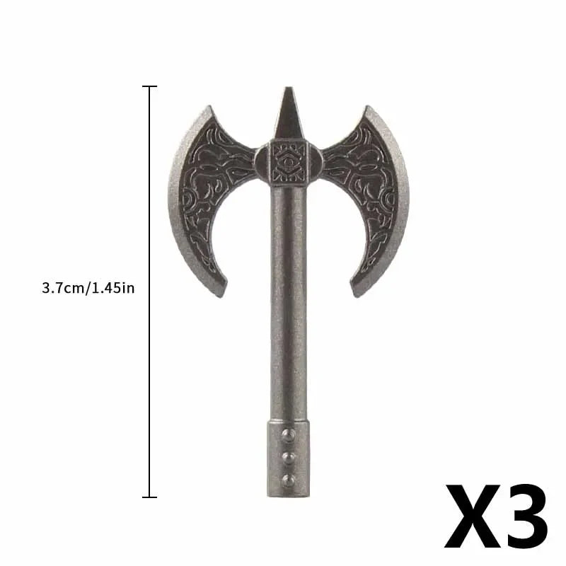 Medieval Figure Weapons Building Blocks Kit – King Sword, Lion Shield, Trident & Double-Edged Axe Battle Toy