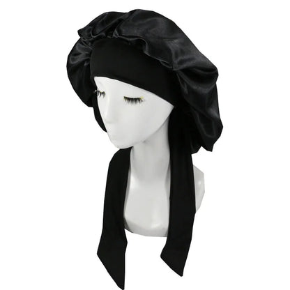 Unisex Satin Sleeping Hat - Solid Color Night Sleep Cap, Hair Care Bonnet, Nightcap for Women and  Men, Shower Turban