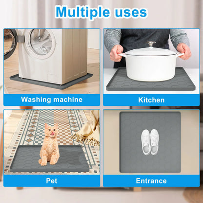 Mini Fridge & Appliance Silicone Mat 60x60cm – Non-Slip Drip Pan with Raised Edges for Floor Protection
