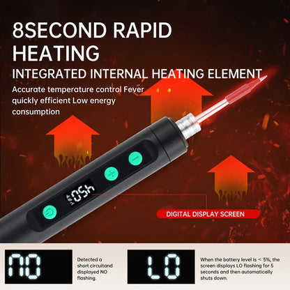 Mini 5V 15W Wireless USB Soldering Iron – Rechargeable Lithium Battery Fast-Charge Portable Welding & Repair Tool