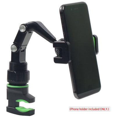 360° Rotatable Phone Holder for Guitar & Mic Stand — Includes 10 Picks and Cleaning Cloth