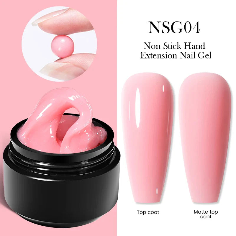 BORN PRETTY 15ml Clear Non-Stick Hand Extension Gel - 3D Shaping Nail Art, Milky Jelly Hard Gel for Fake Nails
