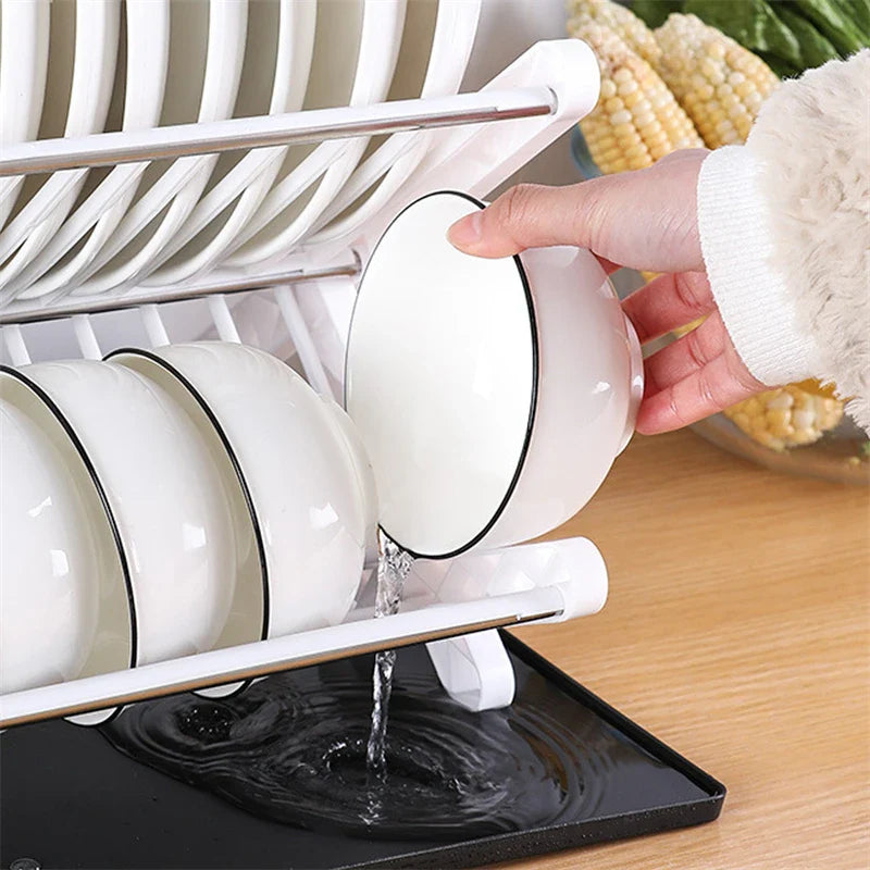 Kitchen Sink Organizer Rack — Adjustable Dish Drying Shelf for Bowls, Plates & Storage, Desktop Holder Accessories
