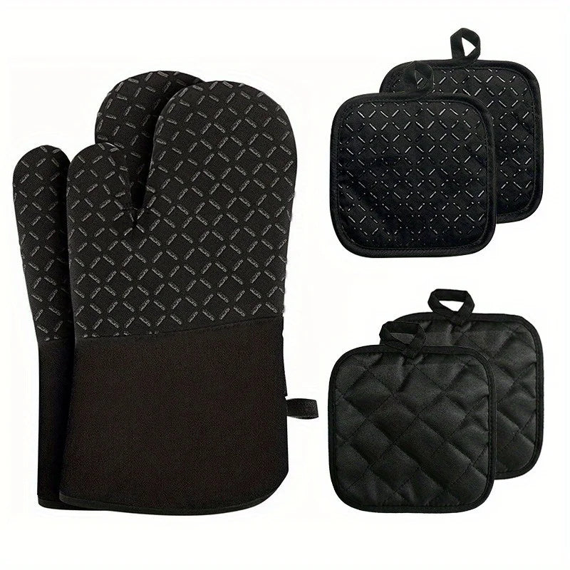 Anti-Scald Heat-Resistant Gloves – Thickened Non-Slip Microwave & Oven Mitts for Baking, Pastry & Candy Making