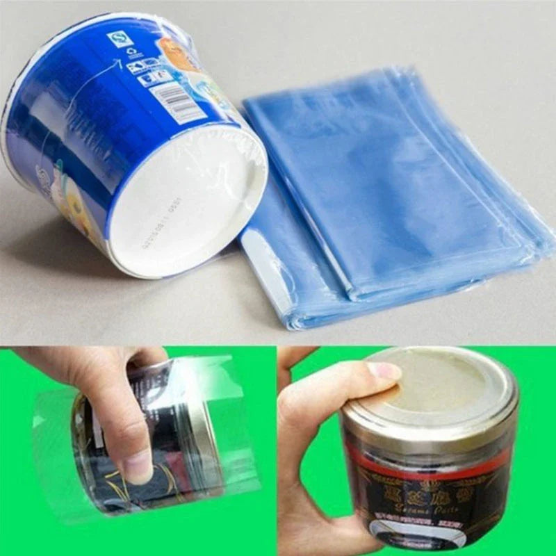 100PCS PVC Heat Shrink Film Bags – DIY Blower Heat Seal Flat Mouth Waterproof Transparent Storage Plastic Bags