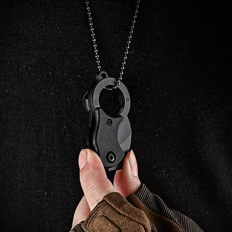 2024 New Outdoor Folding Knife – EDC Key Fox Claw, Box Cutter Necklace Knife, Portable Self-Defense Pocket Knife for Camping