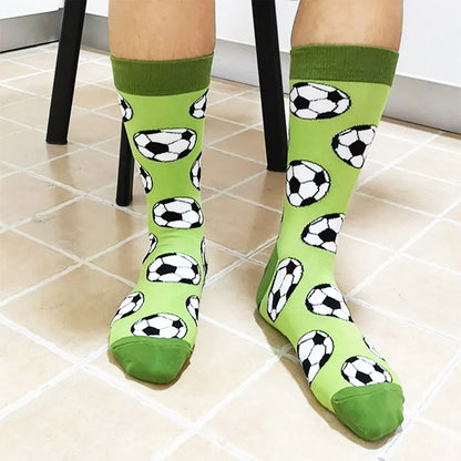 5-Pair Combed Cotton Novelty Crew Socks - Funny Skateboard Casual Socks for Men & Women