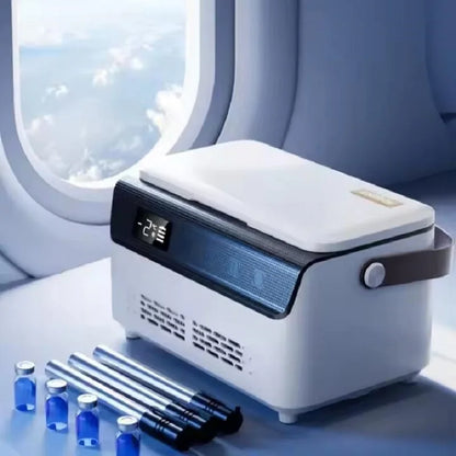 Double Insulin Mini Cooler Box – Portable Medicine Refrigerator with 13600mAh Battery for Travel & Car