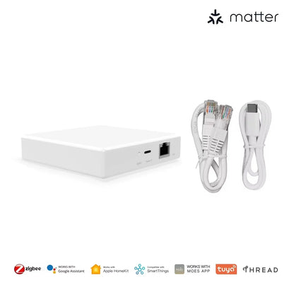 MOES Matter Gateway - Smart Home Control with Tuya Zigbee, Siri, HomeKit, SmartThings & Google Assistant Compatibility