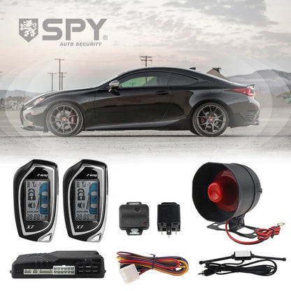 SPY Two-Way LCD Car Alarm System – Remote Smart Engine Start & Keyless Entry Security System for Vehicles