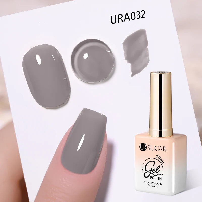UR SUGAR 15ml Jelly Milky White Gel Polish – Translucent UV Soak Off Nail Art Varnish Semi-Permanent Fashion Nail Color