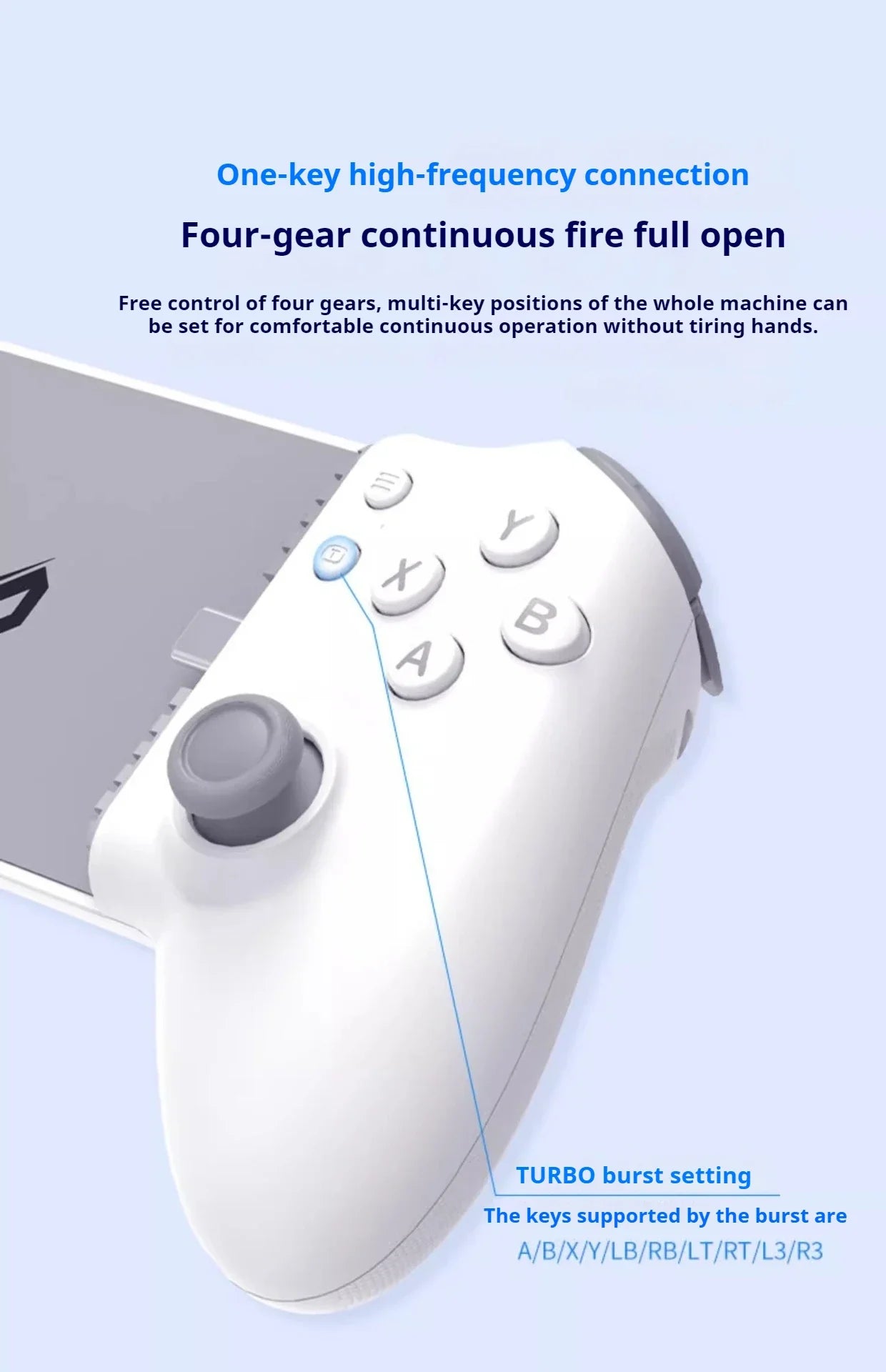 Memo S3 Gamepad Type-C Mobile Controller – Hall Effect Stretching Handle, Joystick for Android, PS Cloud Game, Customized