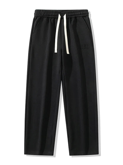 Men’s Wide Leg Cotton Sweatpants – Straight Fit Drawstring Casual Sports Track Pants, Big Size up to 8XL
