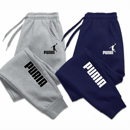 PUAIA Men’s Jogging Pants – Autumn Winter Sport Trousers, Loose Fit Fitness Streetwear Solid Color Outfit