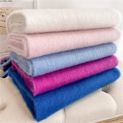 Women’s Winter Cashmere Scarf – Thick Soft Pashmina Shawl with Tassels, Warm Blanket Wrap & Long Poncho Echarpe