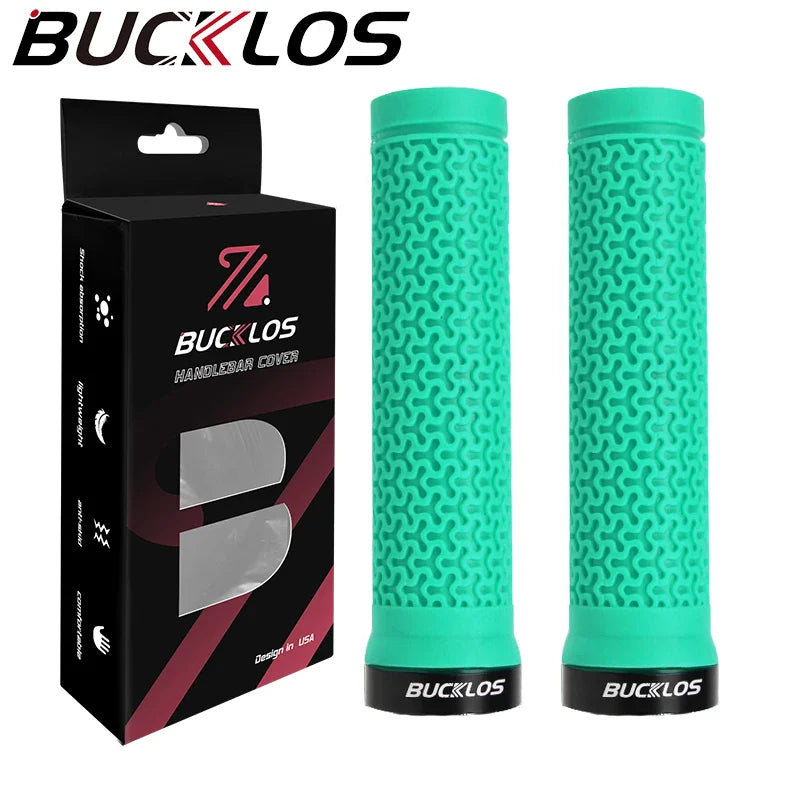 BUCKLOS Lock-On Bicycle Handlebar Grips — Anti-Slip Waterproof MTB Damping Cuffs for Mountain Bikes