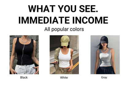 Women’s Camisole Tank Top – Soft Knit Sleeveless Summer Shirt, Tight & Sexy Outerwear Layer