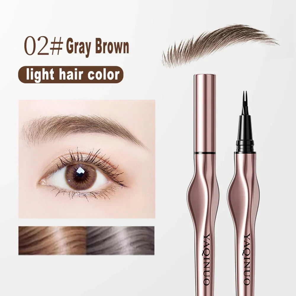 2Point Wild Eyebrow Pencil – Long-Lasting Waterproof Thin Liquid Tattoo Brow Pen with Easy Grip, Korean Makeup