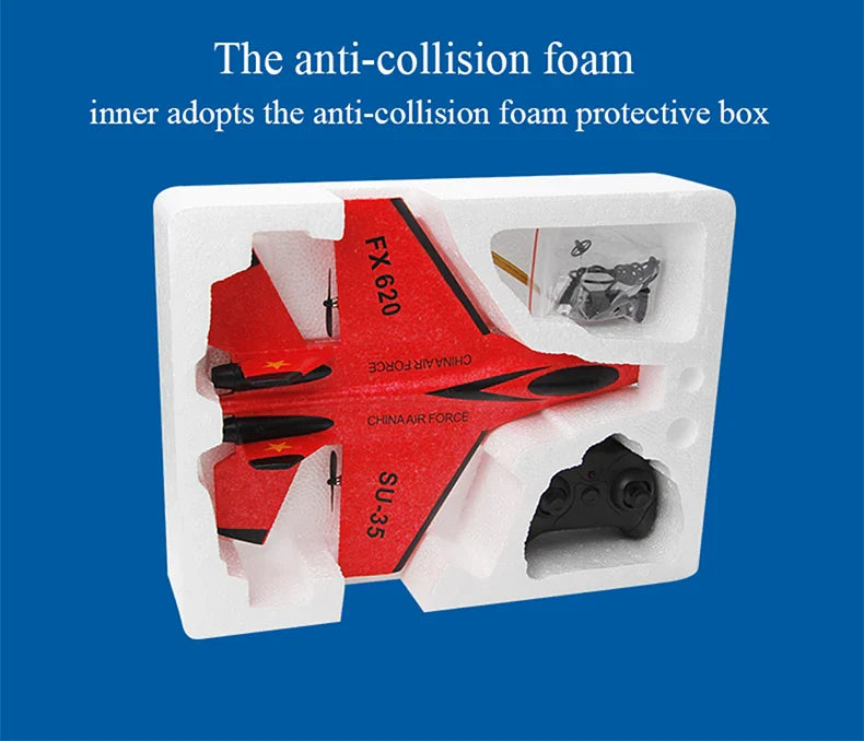 RC SU-35 Foam Fighter Jet – 2.4G Remote Control Glider Airplane Toy for Kids & Boys