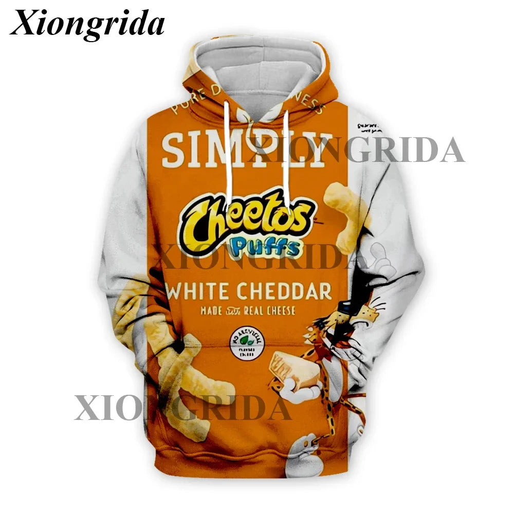 Novelty Hot Cheetos 3D Printed Hoodie — Unisex Harajuku Sweatshirt Pullover S-5XL