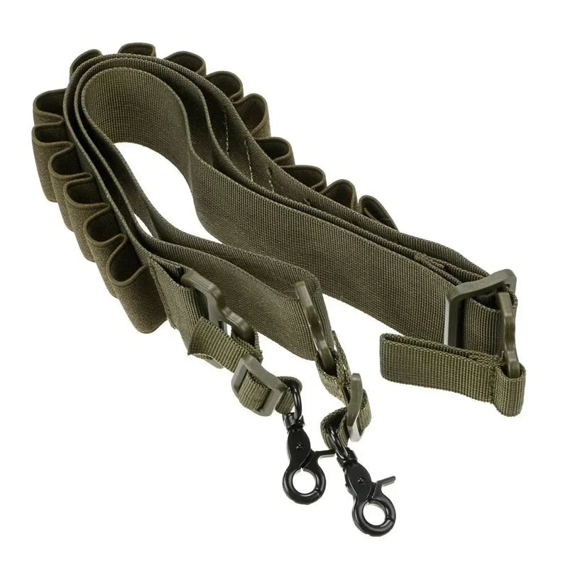 15-Round 12 Gauge Ammo Shell Belt with 2-Point Sling – Rifle Shotgun Shoulder Holster Hunting Accessory
