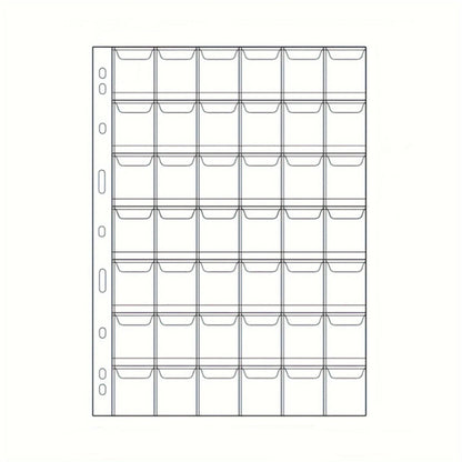 42 Pocket Coin Collection Pages - 9 Hole Coin Sleeves for Collectors, Stamps, Badges & Hobby Storage