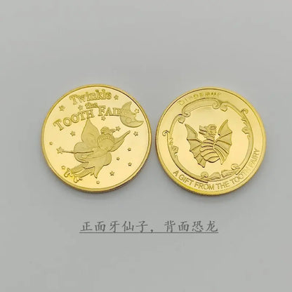 Tooth Fairy Gold Plated Commemorative Coin – Metal Keepsake Gift for Kids Tooth Collection