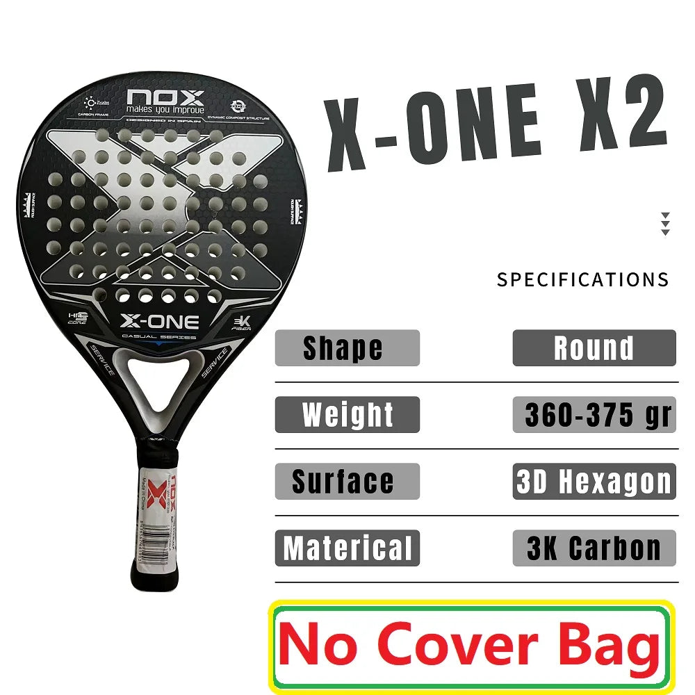 NOX Padel Tennis Racket - Carbon Fiber Diamond-Shaped EVA Sports Racquet