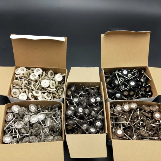 19/22/25mm Polishing Brushes – Soft & Hard Abrasive Buffing Wheels with 2.35mm Shank for Dremel Jewelry Rotary Tools