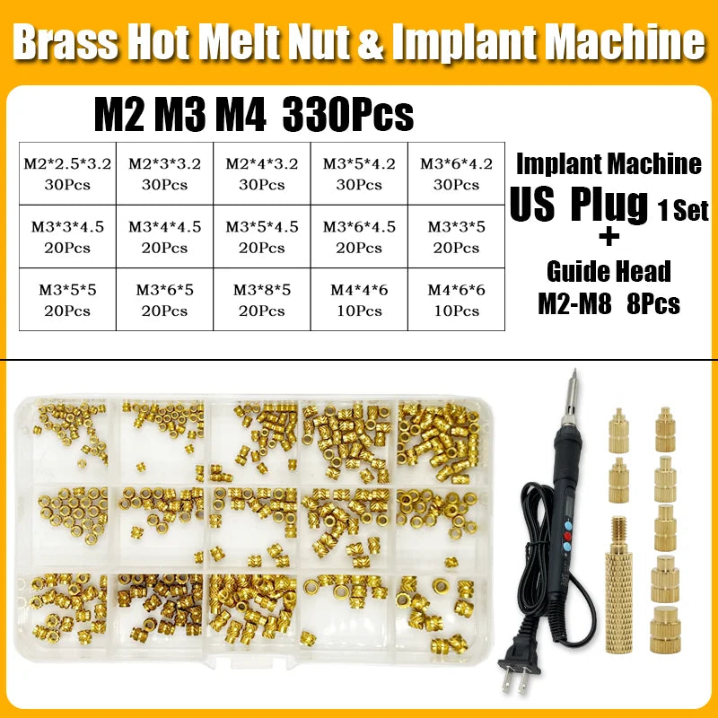 Brass Hot Melt Insert Knurled Nut – Copper Thermal Conduction Nut for 3D Printer Plastic Heat Insertion Tool