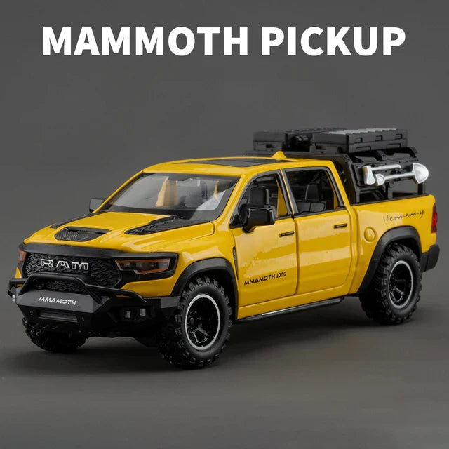 1:32 Dodge RAM 1000 TRX Mammoth Alloy Model Truck — Pull-Back with Sound & Light | Kids’ Collectible Birthday Gift