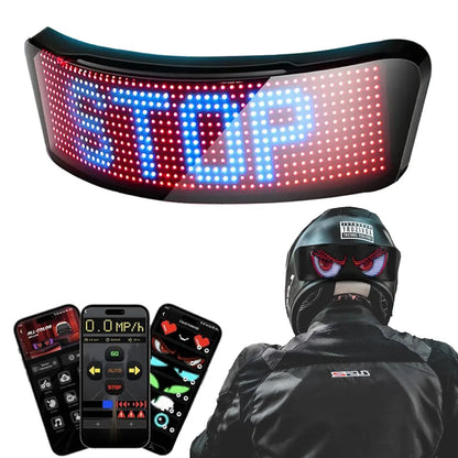 LED Motorcycle Helmet Display Light – Safety Warning Taillight Moto Helmet Accessory for Night Riding Visibility