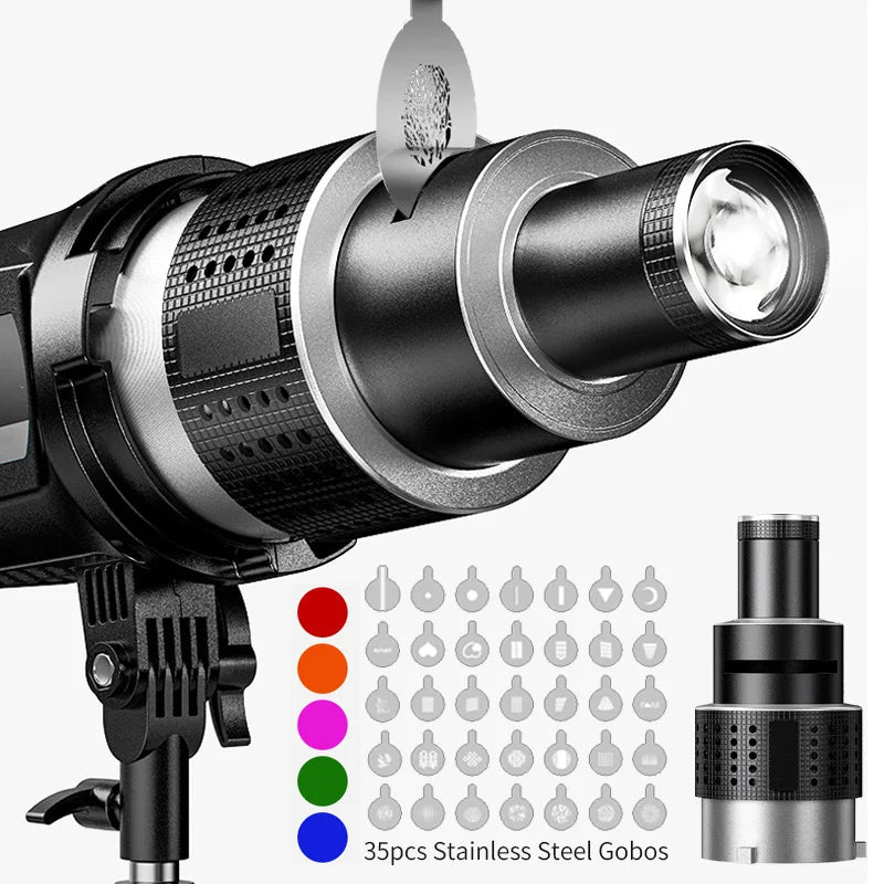 Bowens Mount Flash Snoot Kit – Conical Lens with Optical Spotlight & 35 Gobos for Video, Artist Modelling & Photo Studio Lighting