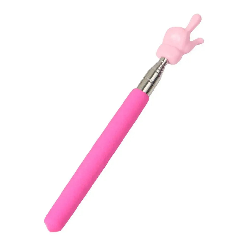 Stainless Steel Telescopic Teaching Pointer – Finger-Design Reading & Presentation Stick for School & Office Supplies