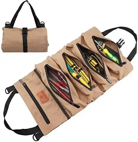 Multi-Purpose Professional Tool Bag – High-Quality Multi-Pocket Roll-Up Hardware Tools Organizer, Portable Small Tool Pouch