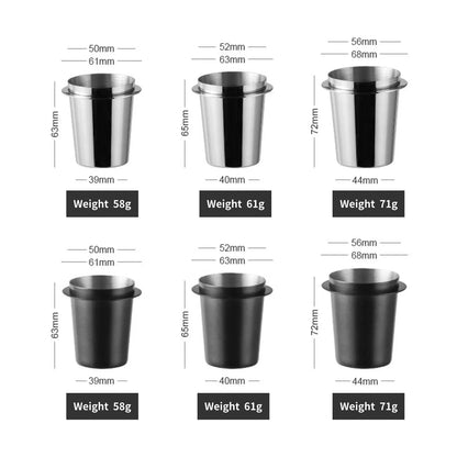Stainless Steel Coffee Dosing Cup - Wear-Resistant Sniffing Mug for Espresso Machines, Available in 51mm, 53mm, 58mm