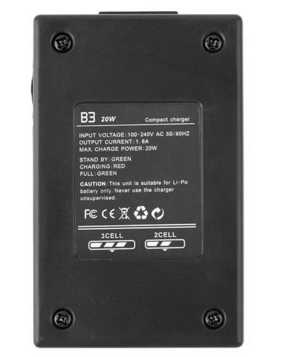 MAX RC B3 20W Pro Compact Balance Charger – 2S 3S 7.4V 11.1V Lithium LiPo Battery Charger