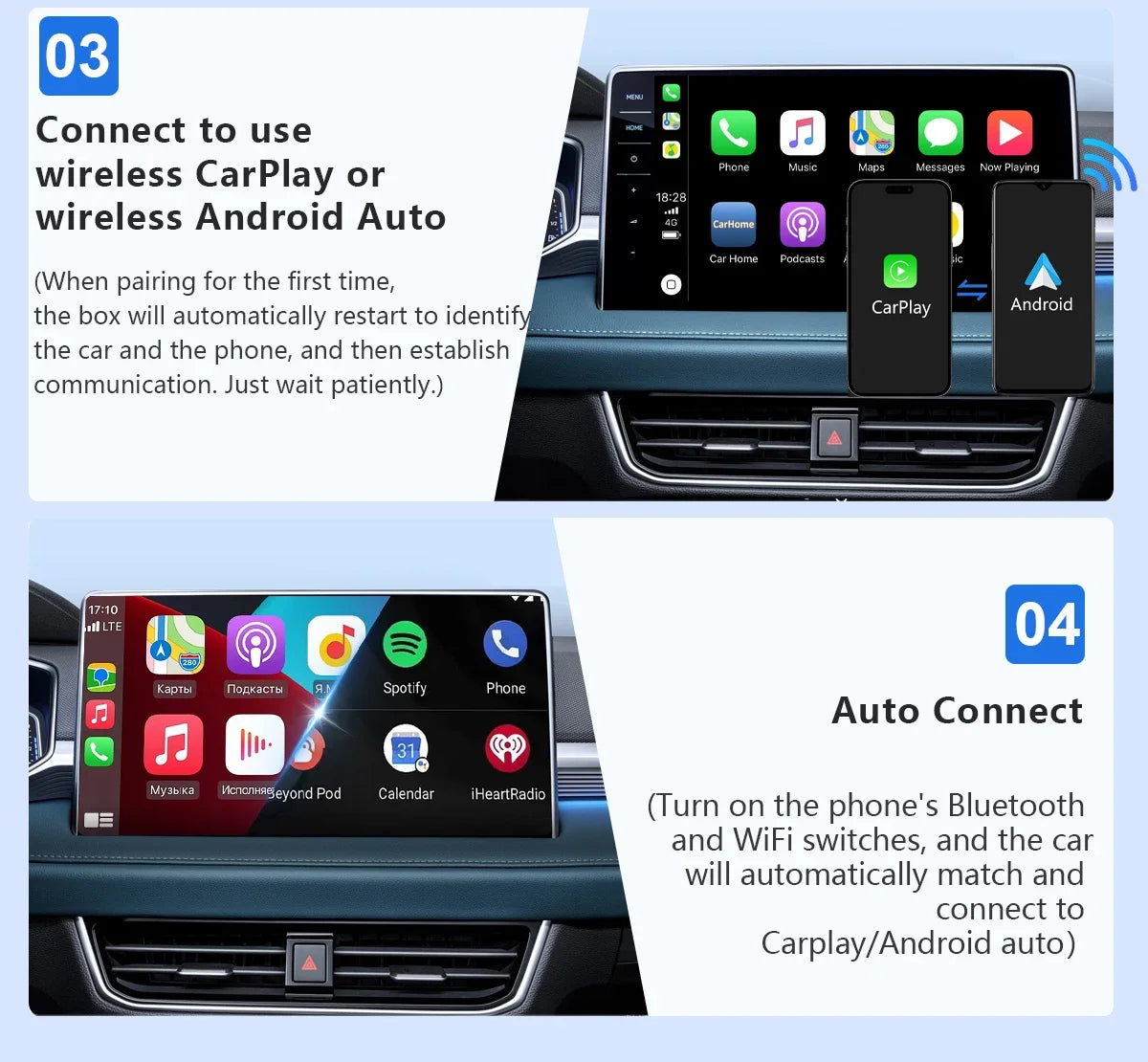 Mini CarPlay Box for Audi, Mercedes, Volvo, Volkswagen – Bluetooth Wireless Android Auto, Charging, Siri & iOS 15 Support