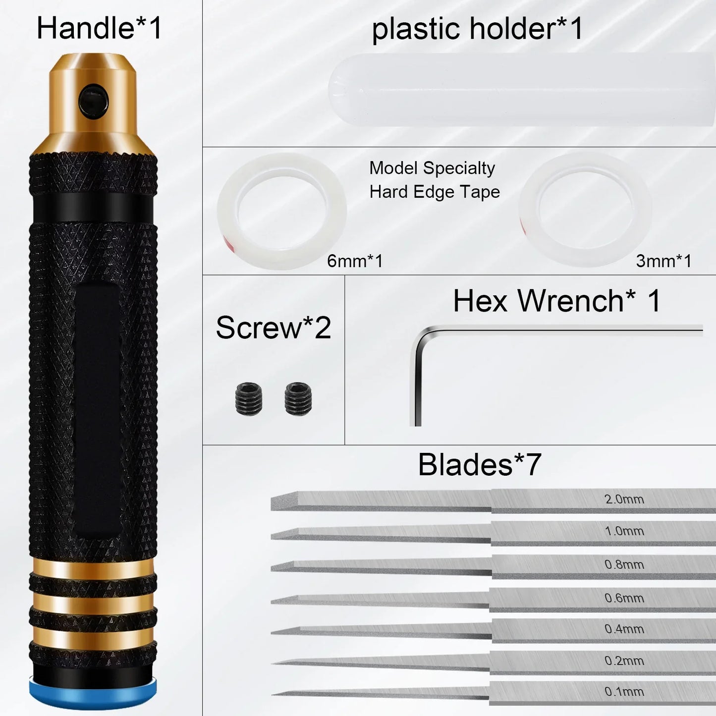 Model Chisel Set with 7 Blades – Gundam Resin Carving, Hobby Scribe & Cutting Tool for RC Car and Drone Repair