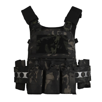 Tactical Vest Ferro Plate Carrier V5 – Military Hunting Airsoft Body Armor with Portable MOLLE System & Triple Magazine Pouch