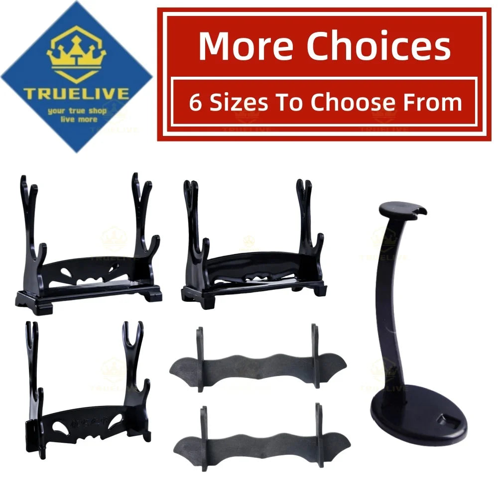 1-4 Tier Wooden Katana & Sword Display Stand Rack – Samurai Holder for Cosplay Swords, Knives & Magic Wand Storage Organizer