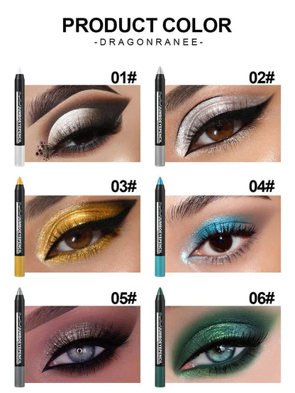 12-Color Waterproof Eyeshadow Pencil – Long-Lasting Pigment Blue Purple Black Eye Shadow Stick