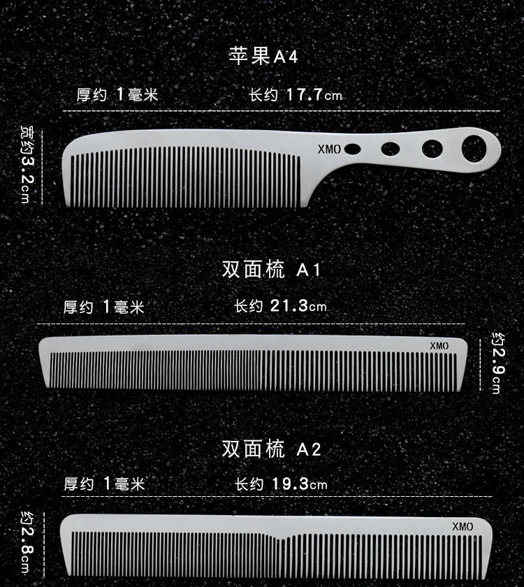 Ultra-Thin Titanium Steel Hairdressing Comb – Professional Men’s Point-Tail Hair Styling Brush