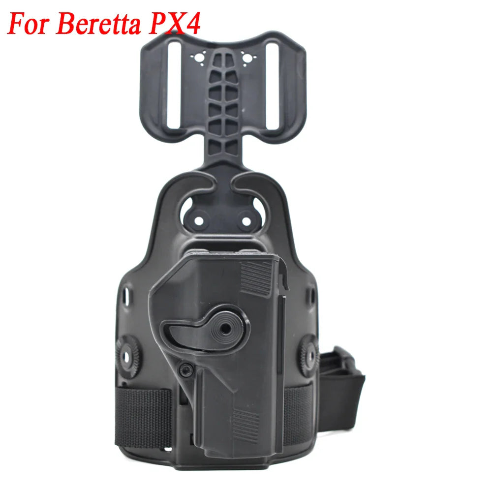 Outdoor Tactical Thigh Drop Leg Holster - Compatible with Glock 17, Beretta M9, Colt 1911, PX4 Storm for Hunting