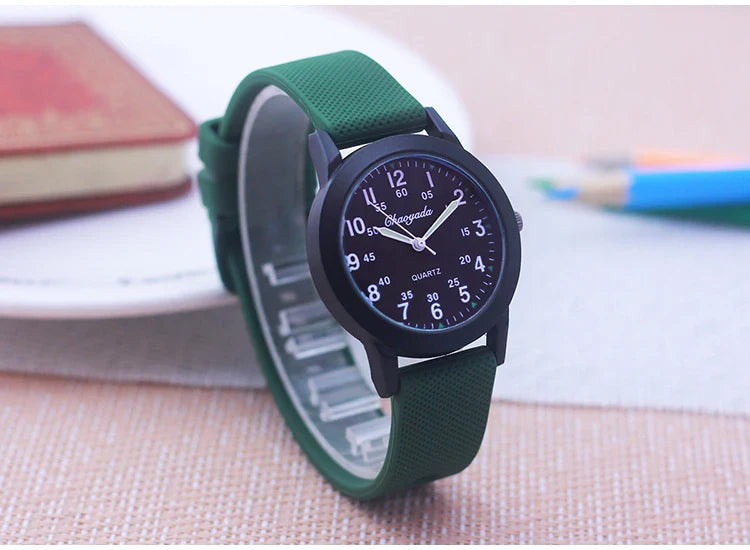 Children's 60-Minute Scale Quartz Wristwatch - Silicone Strap Watch for Boys & Girls, Junior High & Elementary School Exam Watch