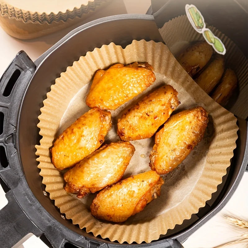 Air Fryer Disposable Paper Liners - Oil Proof, Waterproof Baking Paper in Round, Square & Rectangle for Kitchen & Party Supplies
