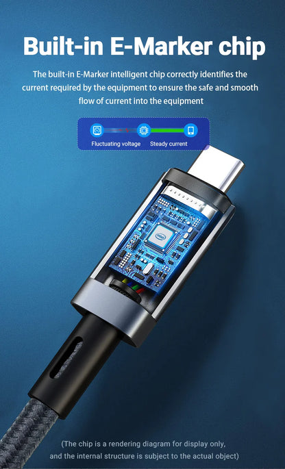 240W USB-C to USB-C Fast Charging Cable — 39.37” Braided High-Speed 40Gbps with 8K Video for iPhone 15 Pro/Max & Samsung Galaxy S22/23