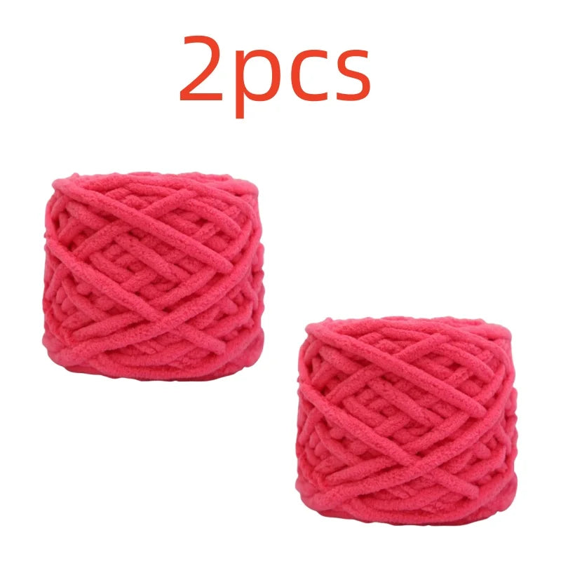 100g Chenille Knitting Yarn – Soft Thick Cotton Ice Strip Wool for DIY Hand Knitting Scarves & Crafts