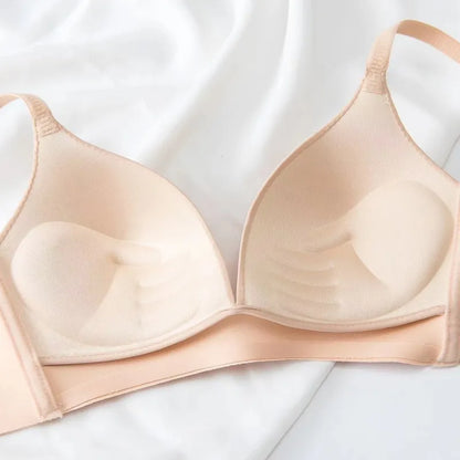 Japanese Style Seamless Bra: Comfortable Wireless Underwear - Women's No Steel Ring Bralette, Glossy 3/4 Cup Female Lingerie